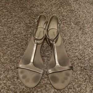 Gold stray sandal by Ellen Tracie
